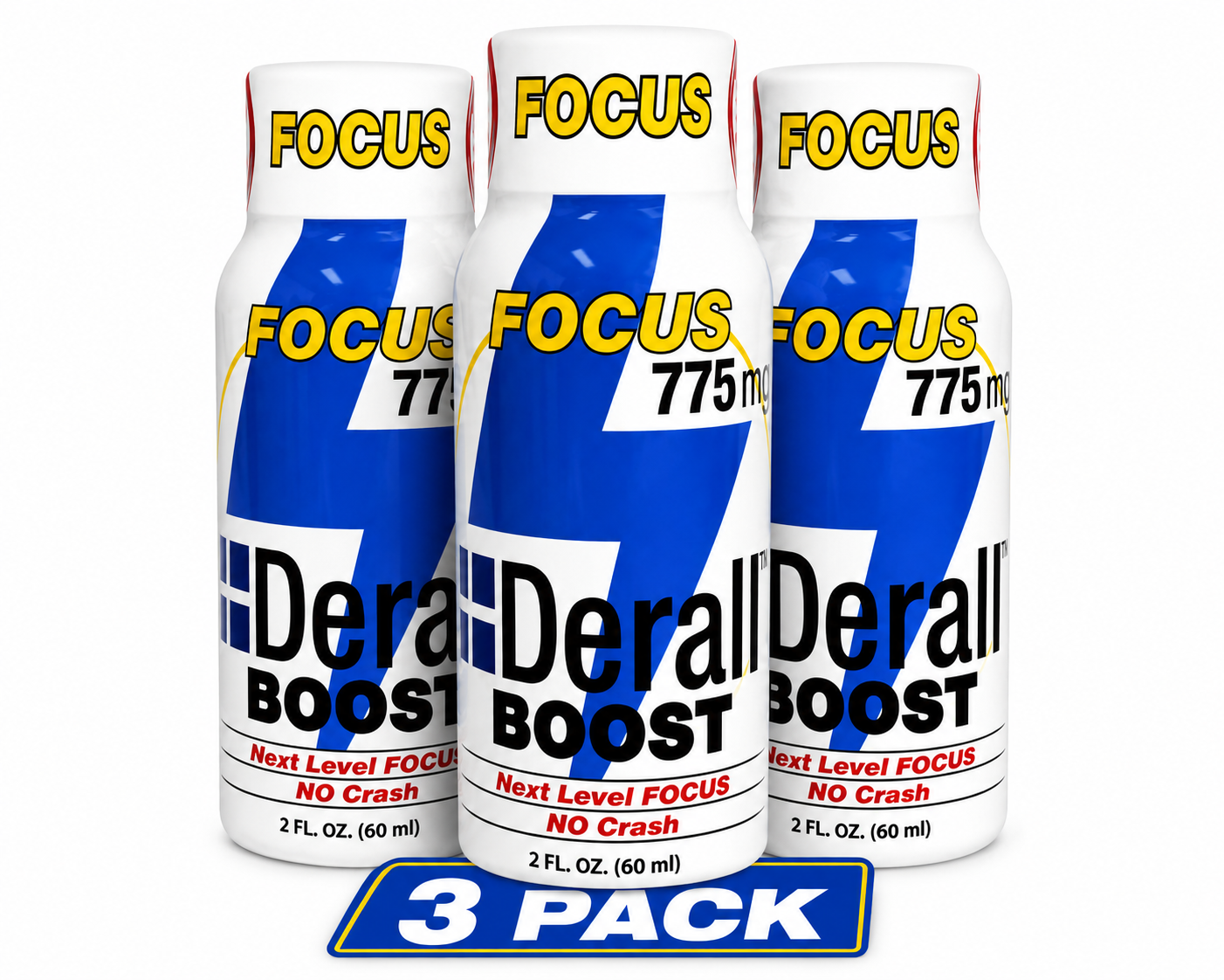 Derall Boost 2oz Energy Shot – 775mg Fast Acting Energy & Focus Support