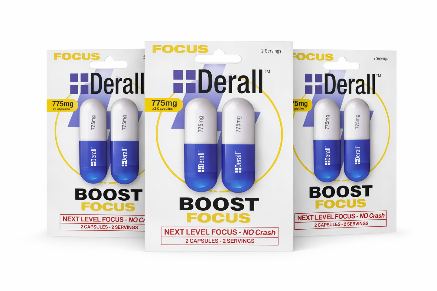 Derall Boost 775mg Capsules Energy Focus Mood Support 24ct