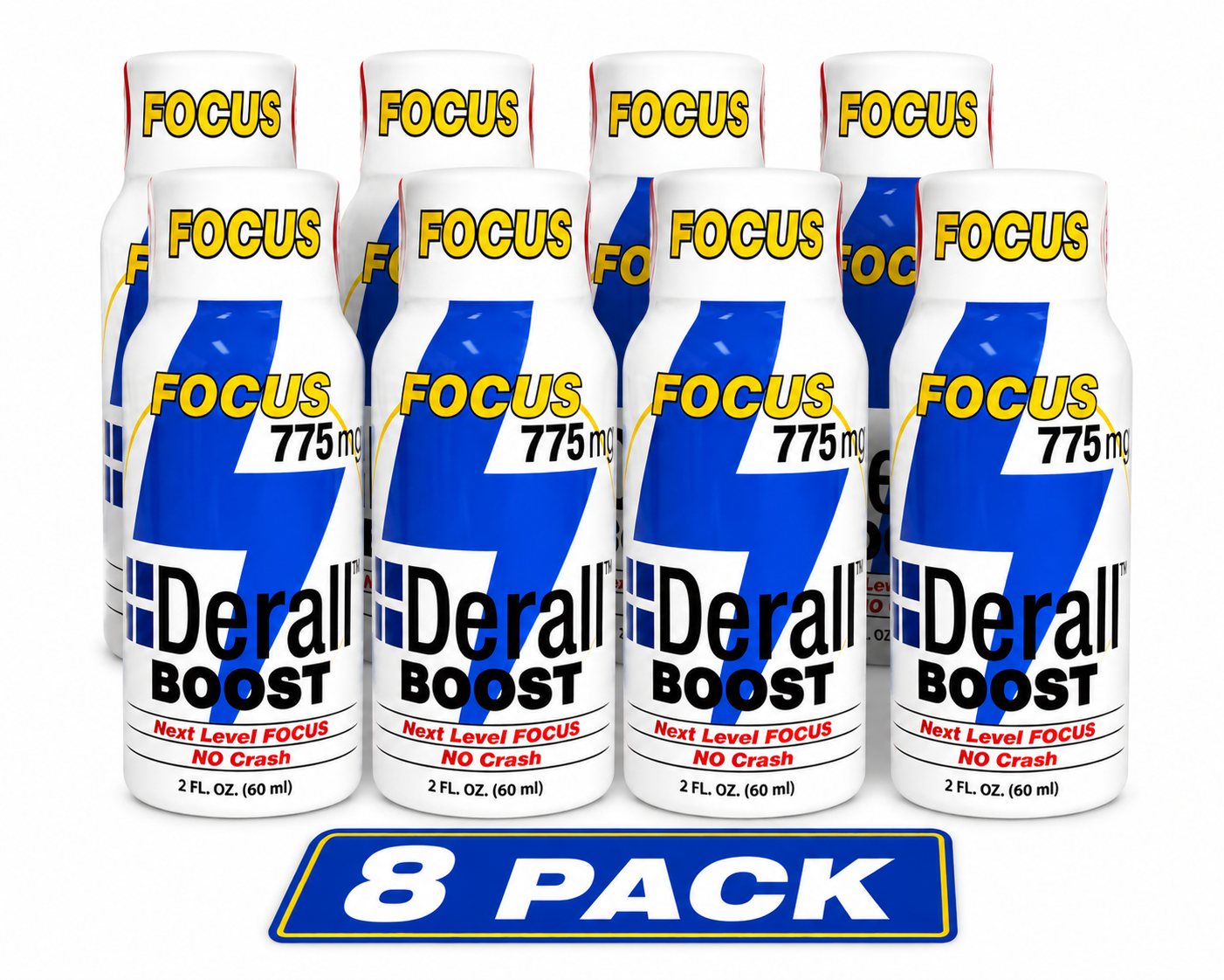 Derall Boost 2oz Energy Shot – 775mg Fast Acting Energy & Focus Support