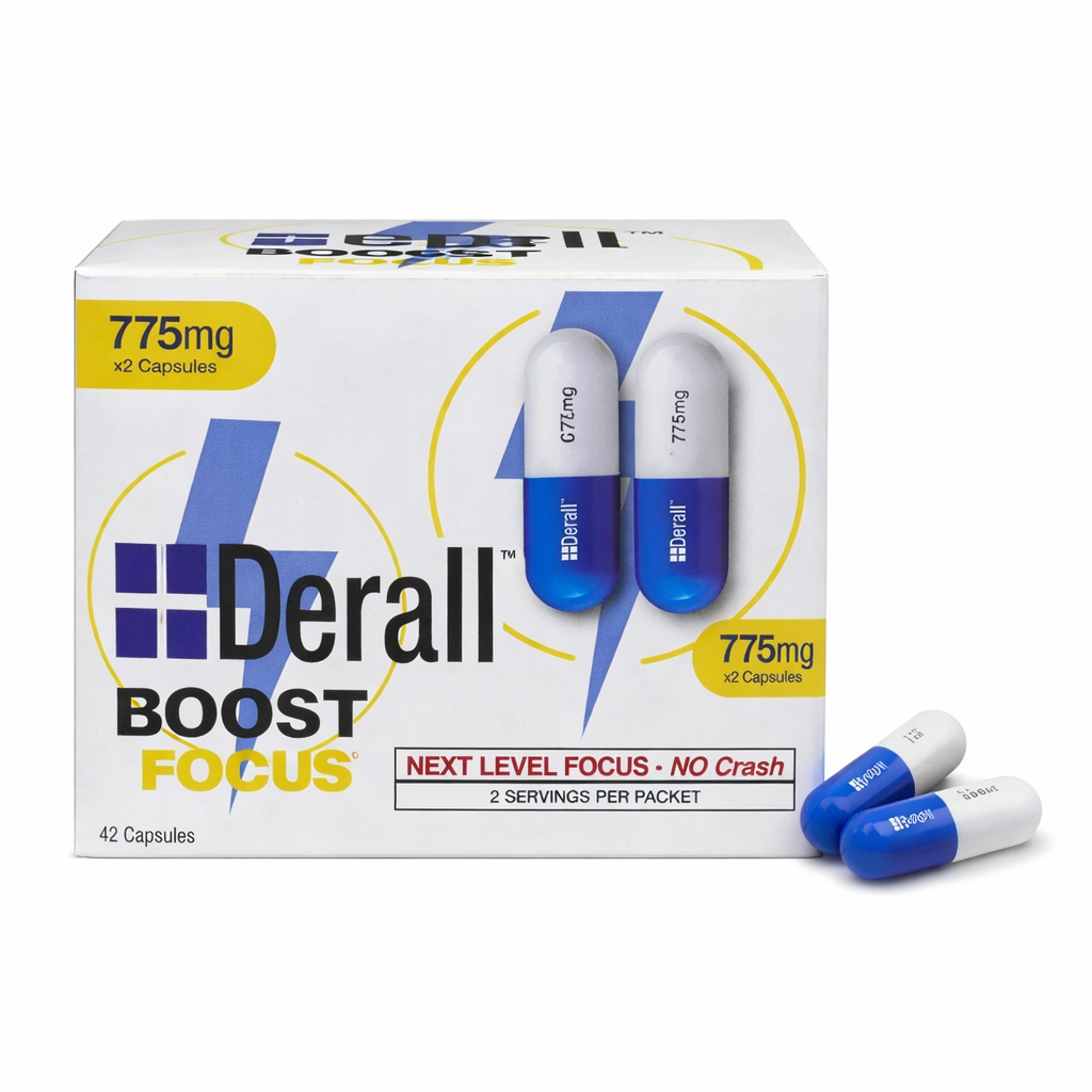 Derall Boost 775mg Capsules Energy Focus Mood Support 24ct