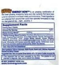 Energy Now Ginseng Herbal Supplements