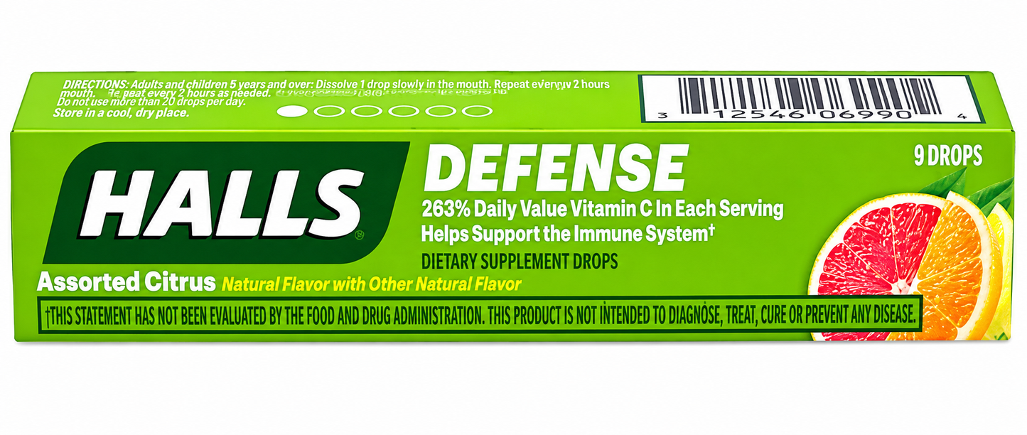 HALLS Cough Drops – 20 Packs of 9 (180 Drops)