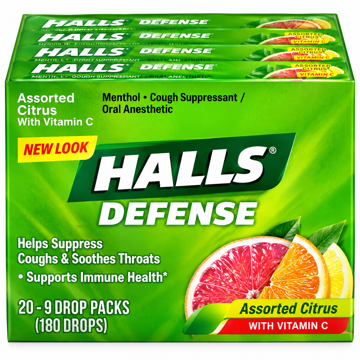 HALLS Cough Drops – 20 Packs of 9 (180 Drops)