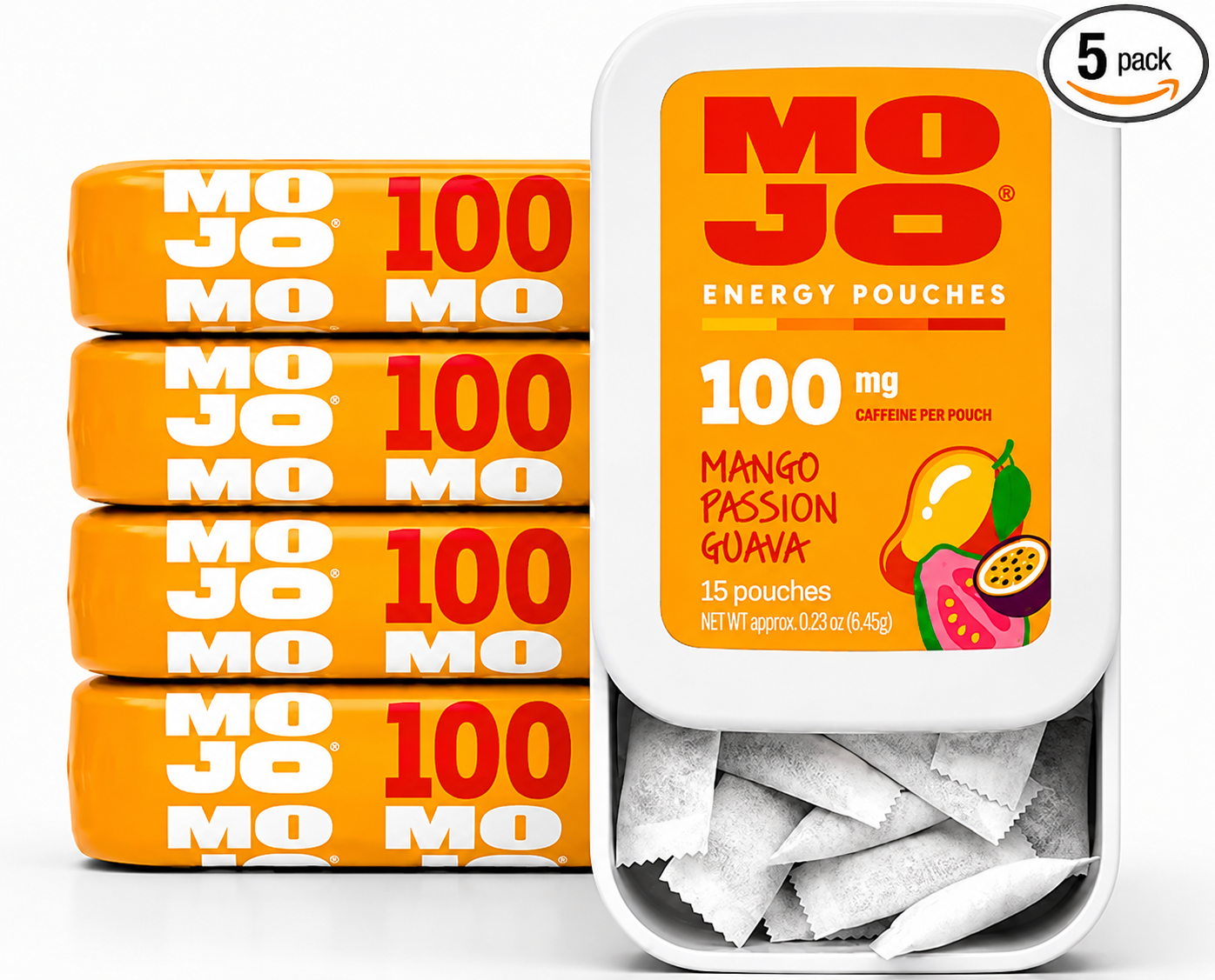 MOJO 100 mg Energy Pouches – 5 Packs (75 Pouches)