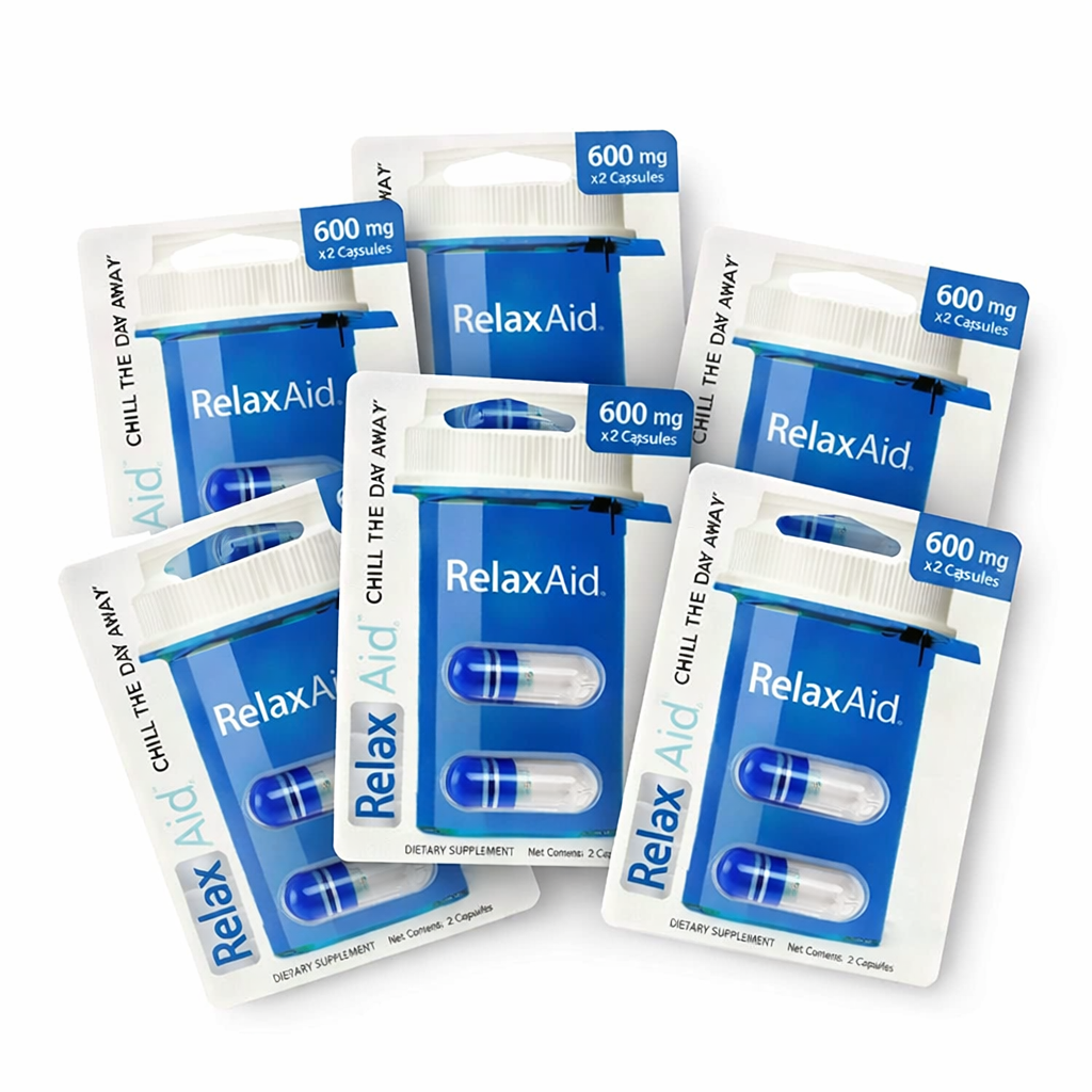 Relax Aid 600mg Capsules – Calm, Mood & Relaxation Support (12 Count)