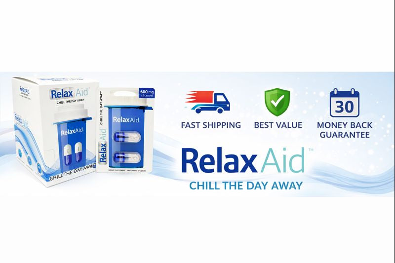 Relax Aid 600mg Capsules – Calm, Mood & Relaxation Support (12 Count)