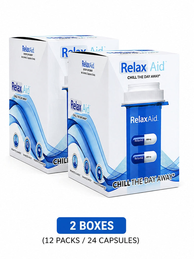 Relax Aid 600mg Capsules – Calm, Mood & Relaxation Support (12 Count)