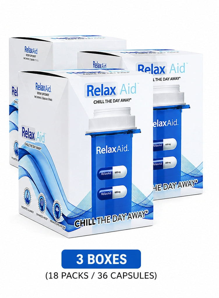 Relax Aid 600mg Capsules – Calm, Mood & Relaxation Support (12 Count)