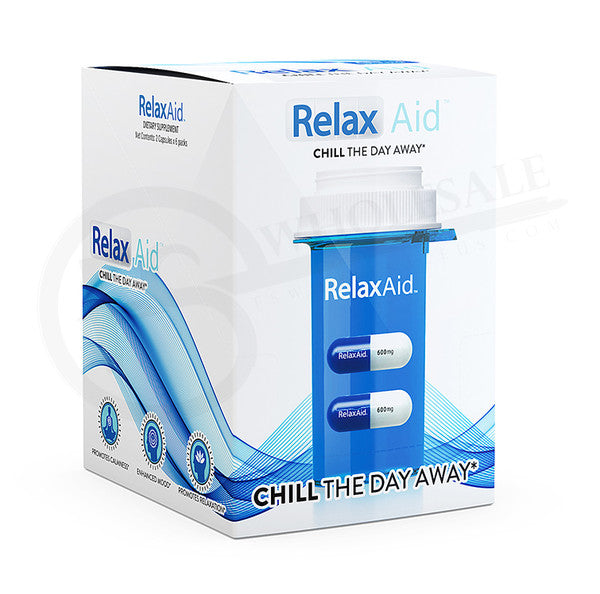 Relax Aid 600mg Capsules – Calm, Mood & Relaxation Support (12 Count)
