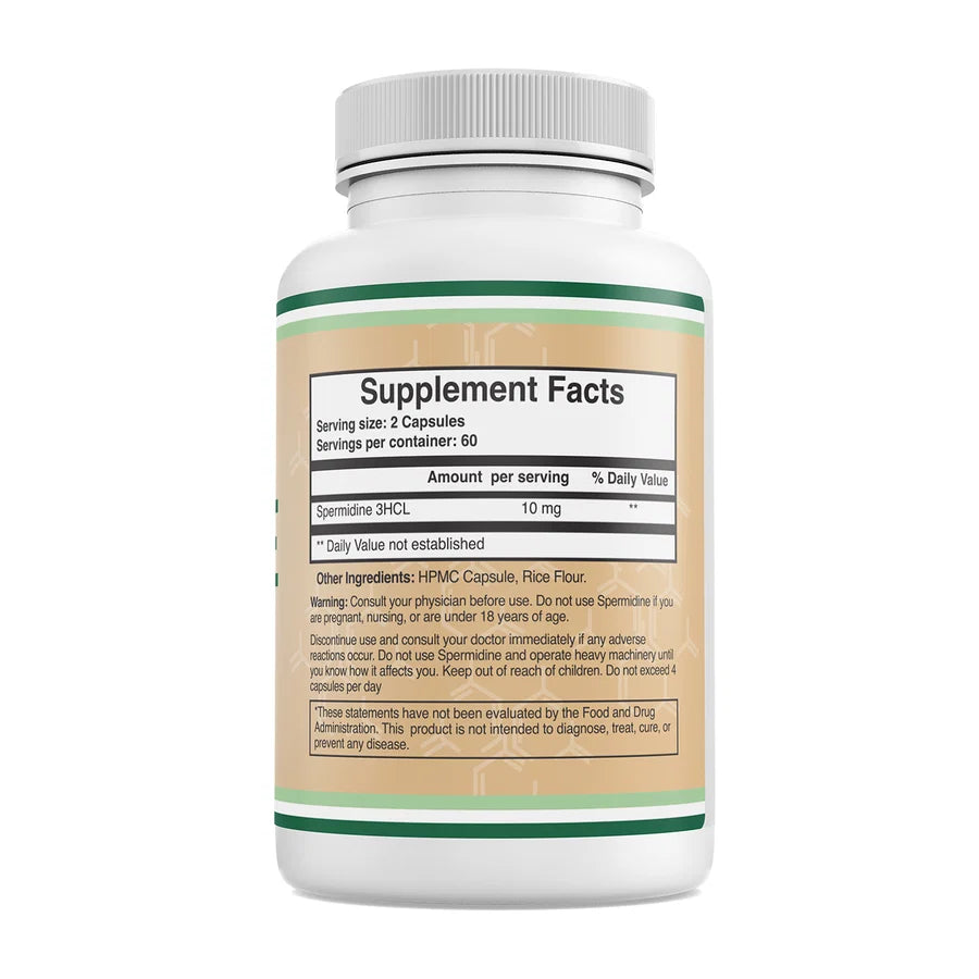 Spermidine HCl – 120 Capsules – Third-Party Tested