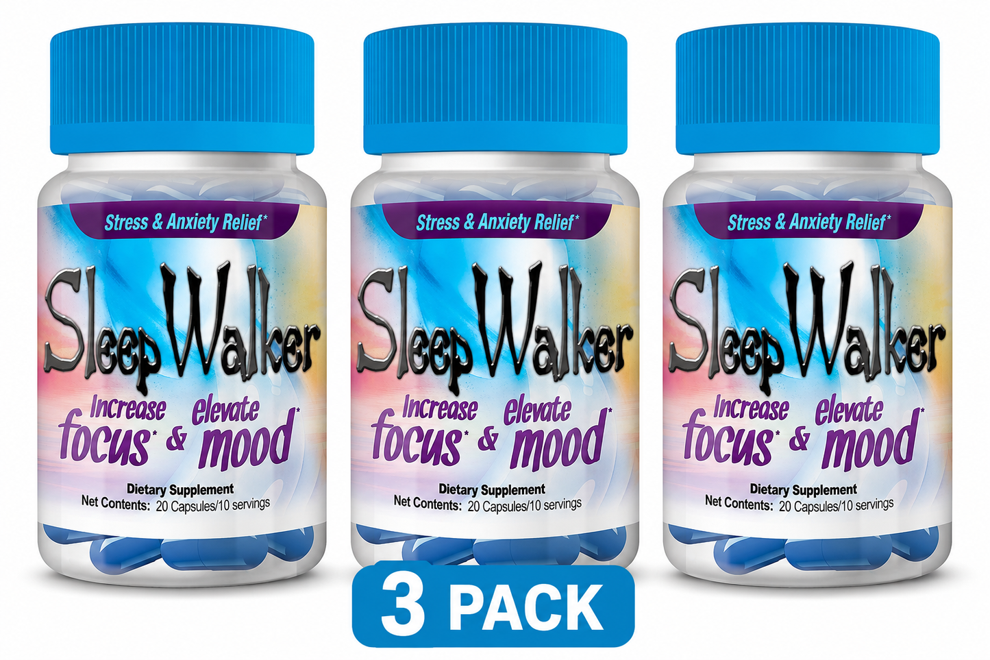 Sleep Walker 20ct Capsules Energy Focus Support Multi Pack