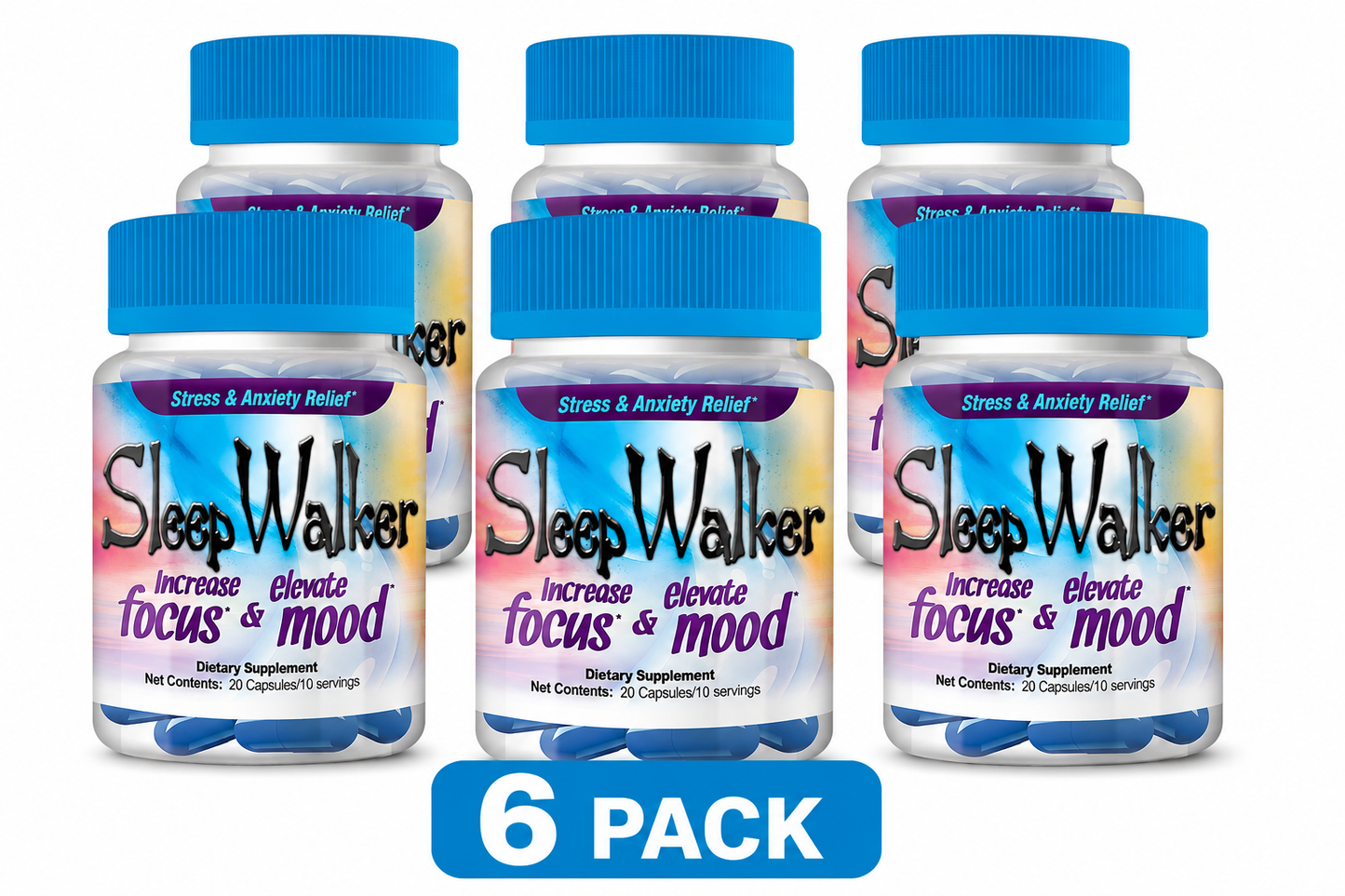 Sleep Walker 20ct Capsules Energy Focus Support Multi Pack