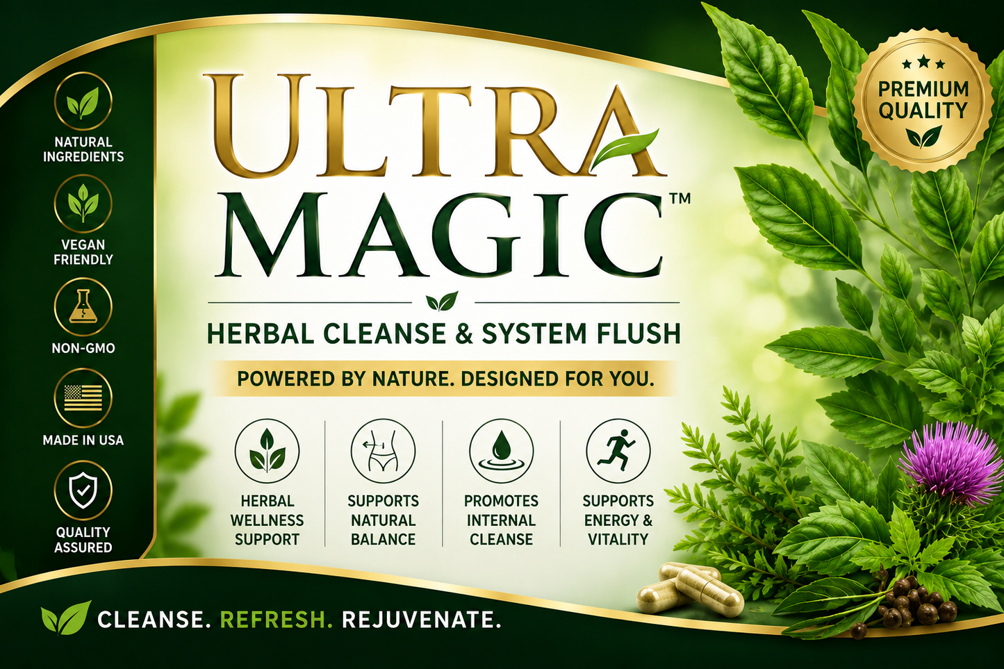 Ultra Magic Detox™ 7-Day Herbal Cleanse & System Flush – 42 Vegi-Caps
