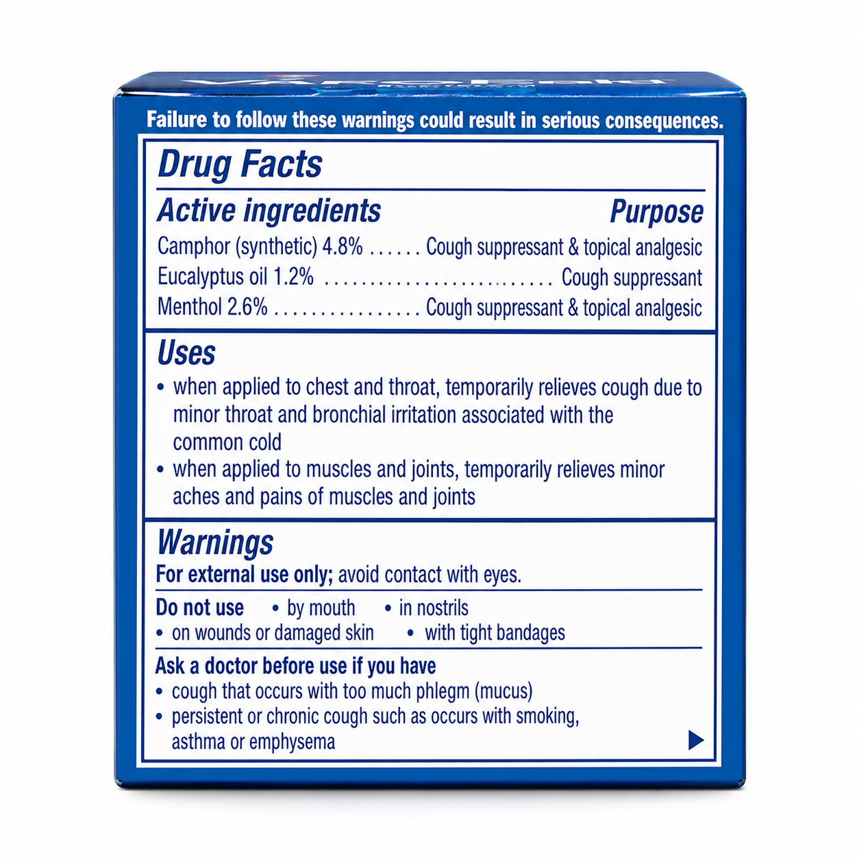Vicks VapoRub 3 Pack – 1.76 oz Cough Suppressant & Topical Analgesic Ointment