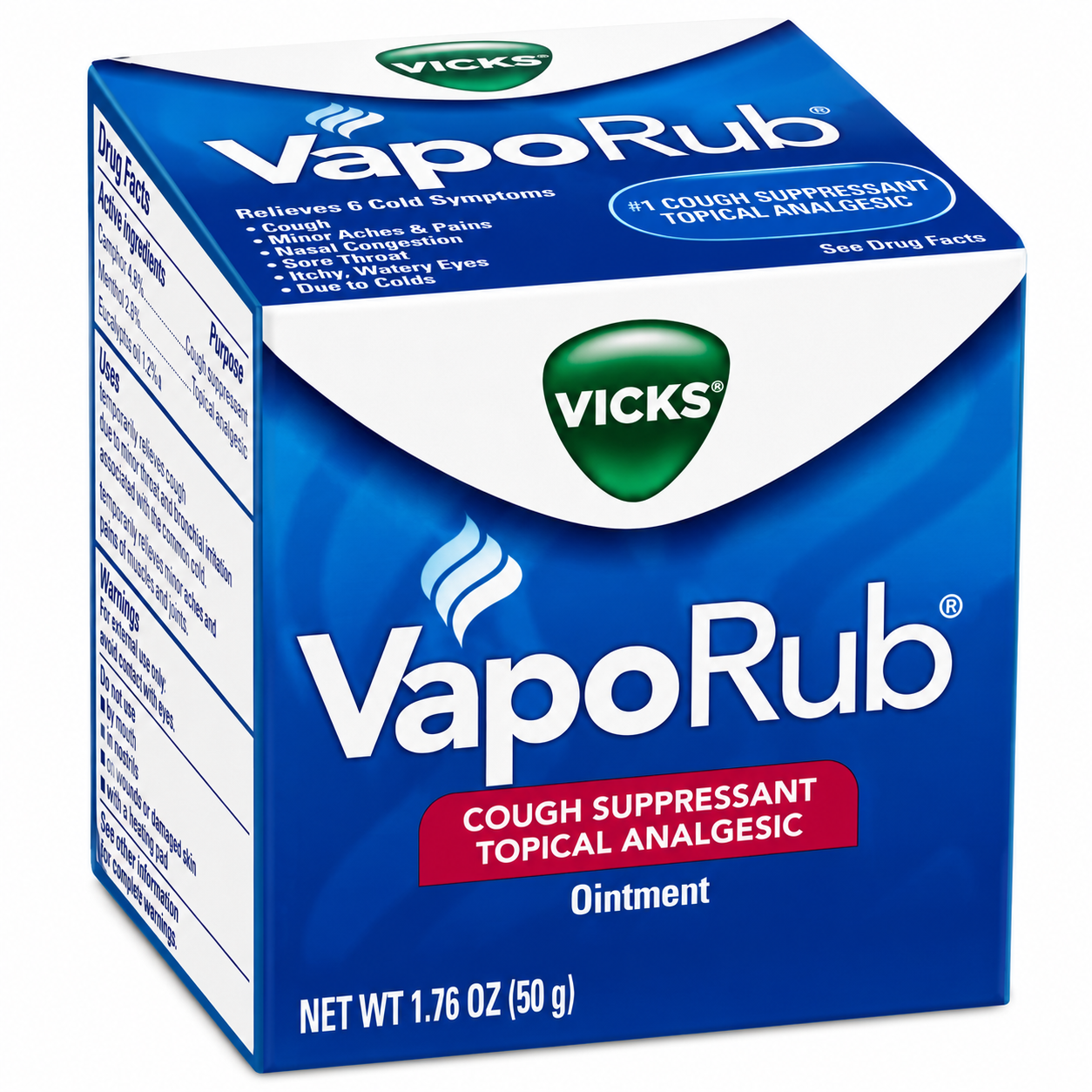 Vicks VapoRub 3 Pack – 1.76 oz Cough Suppressant & Topical Analgesic Ointment