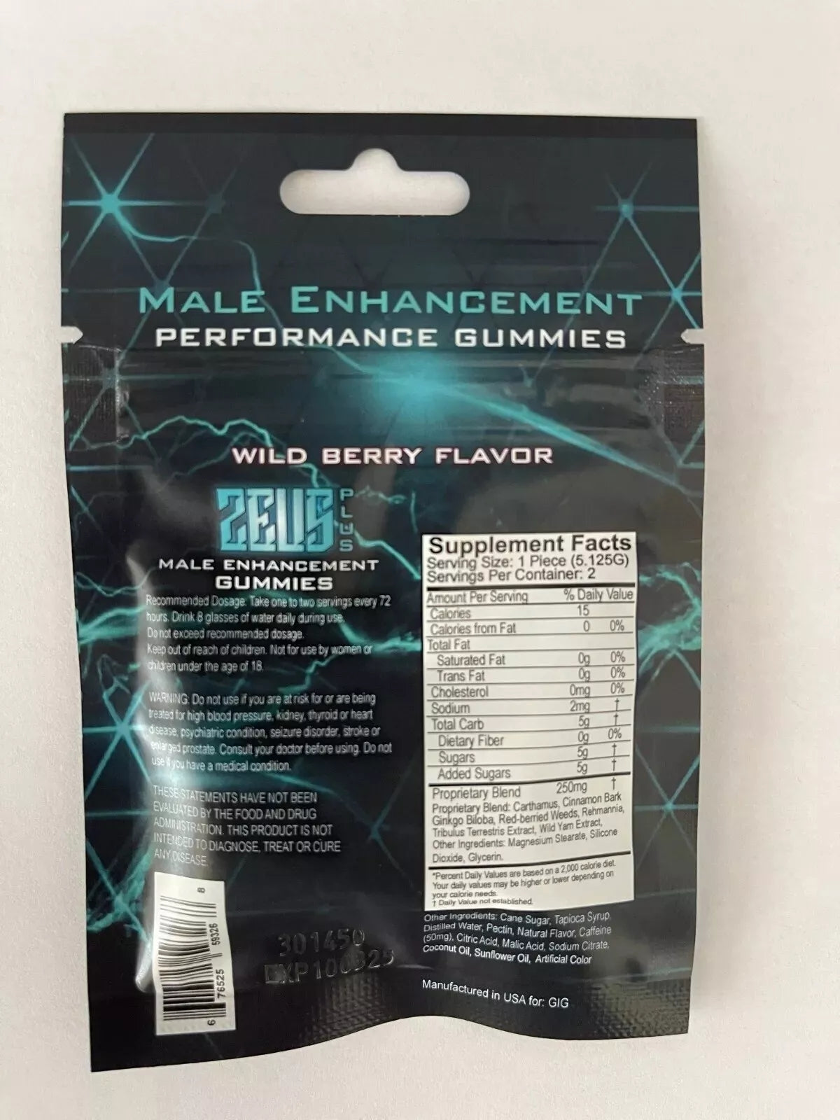 Zeus Gummies – Energy, Performance & Male Vitality Support (Single-Serve Packets)