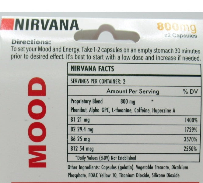 Nirvana Boost 800mg - Energy, Focus & Mood Support (24 Capsules)